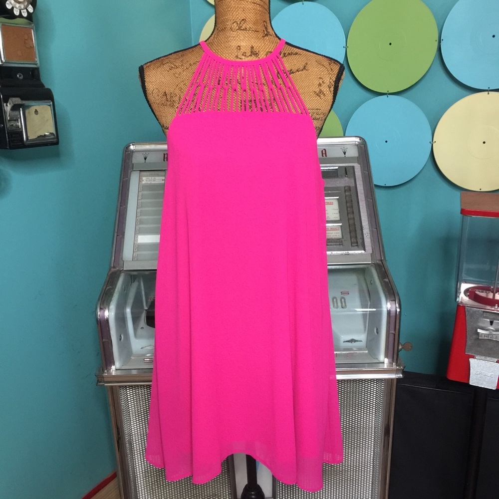 LULU'S Tell Me Hot Pink Swing Mini Dress